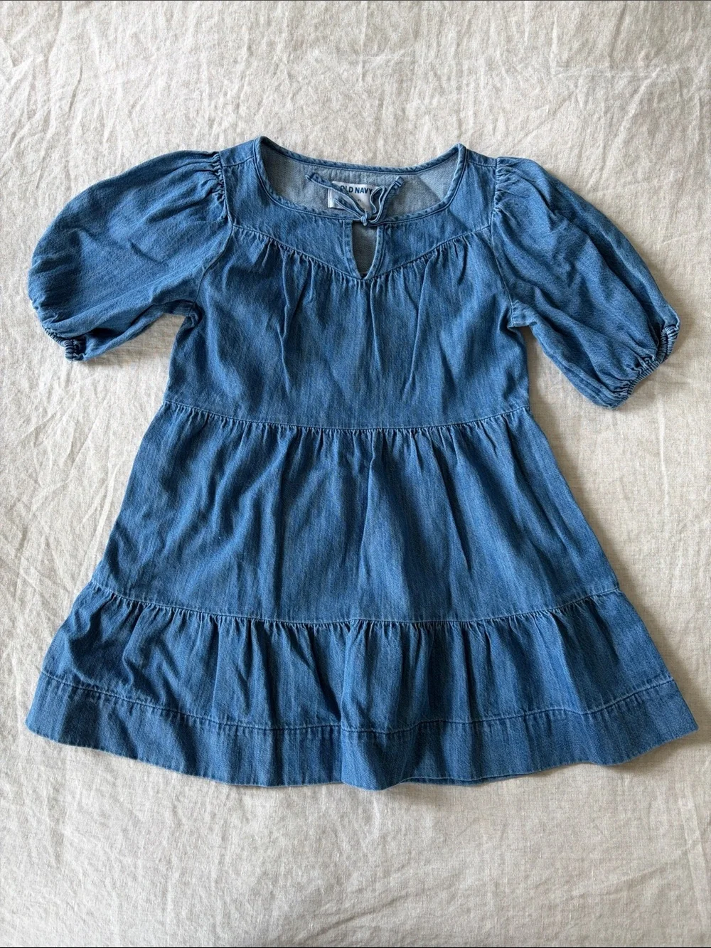 Old Navy Blue Tiered Denim-Style Girls Dress